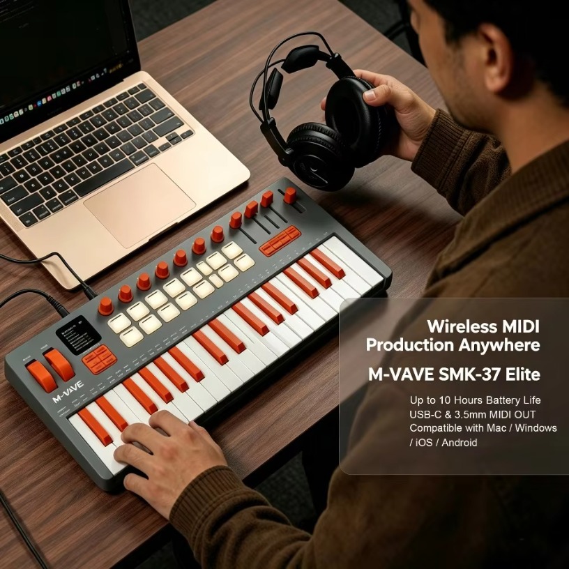 M-VAVE SMK-37 Elite Wireless M - Midi Controller Pad review and price