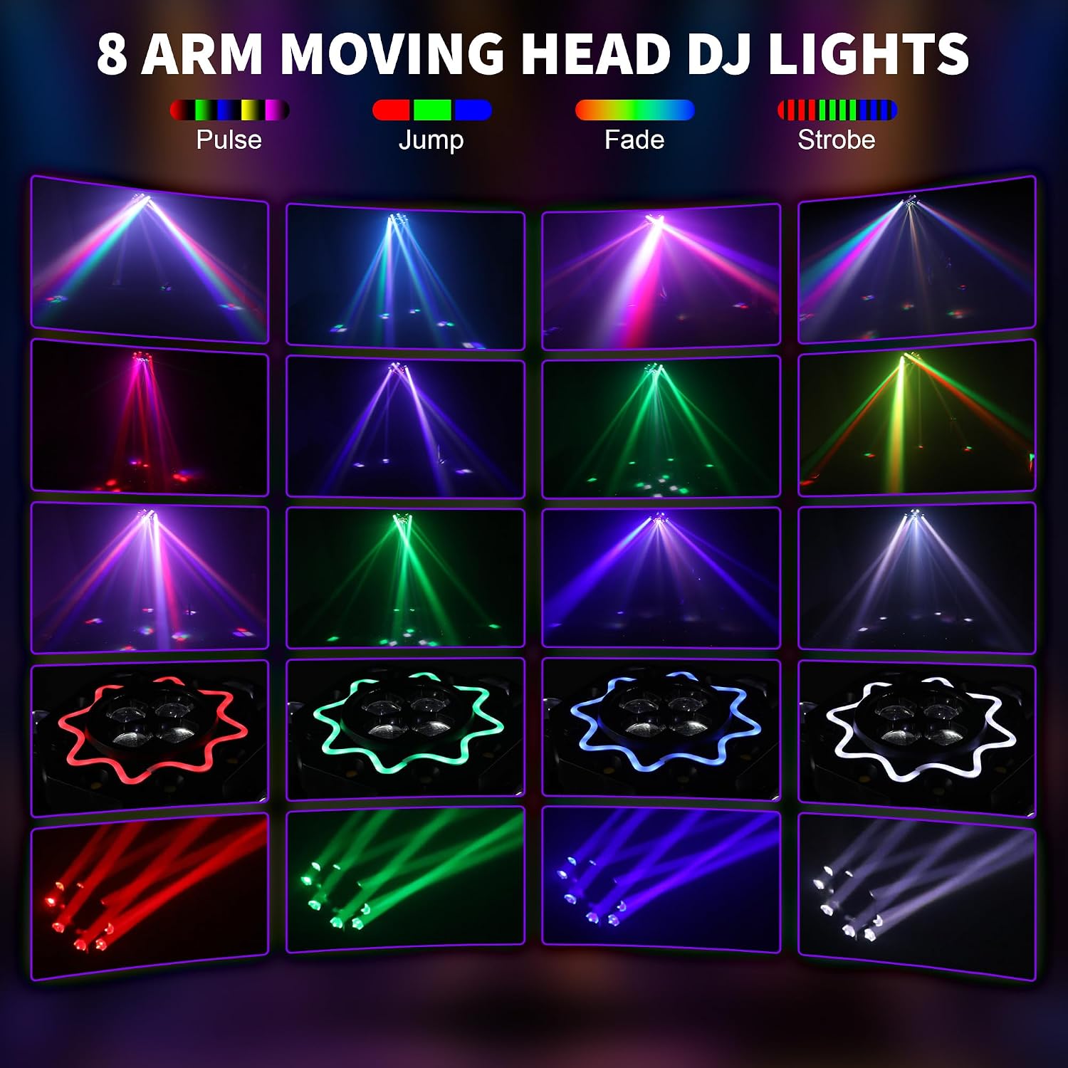 200W Disco Party Lights 8 Arm  - Audio Music Dj review and price