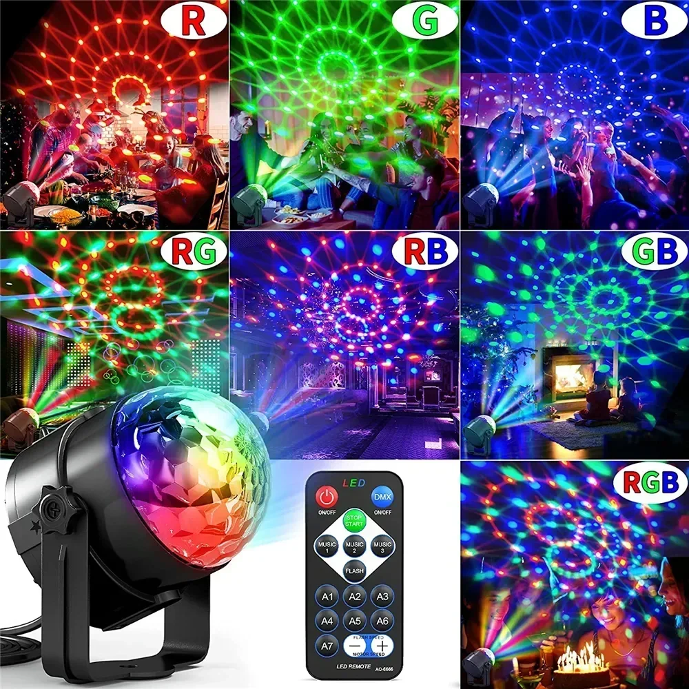 RGB LED Stage Disco Light Rota - Audio Music Dj review and price